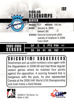 2009-10 In The Game Heroes and Prospects #102 Nicolas Deschamps Back