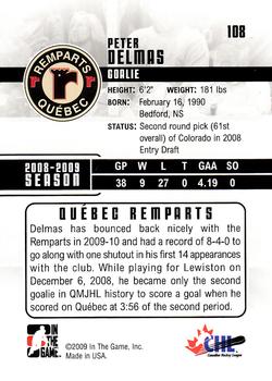 2009-10 In The Game Heroes and Prospects #108 Peter Delmas Back