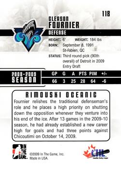2009-10 In The Game Heroes and Prospects #118 Gleason Fournier Back
