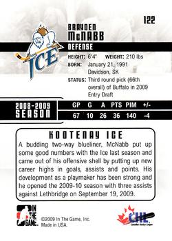 2009-10 In The Game Heroes and Prospects #122 Brayden McNabb Back