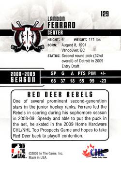 2009-10 In The Game Heroes and Prospects #129 Landon Ferraro Back