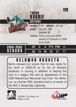 2009-10 In The Game Heroes and Prospects #128 Tyson Barrie Back