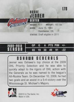 2009-10 In The Game Heroes and Prospects #178 Boone Jenner Back