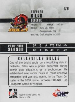 2009-10 In The Game Heroes and Prospects #179 Stephen Silas Back