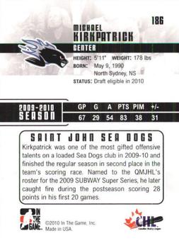 2009-10 In The Game Heroes and Prospects #186 Michael Kirkpatrick Back