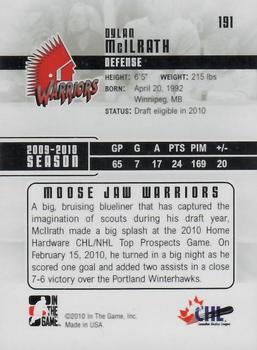 2009-10 In The Game Heroes and Prospects #191 Dylan McIlrath Back