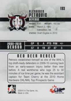 2009-10 In The Game Heroes and Prospects #193 Alexander Petrovic Back