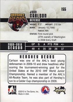 2009-10 In The Game Heroes and Prospects #155 John Carlson Back