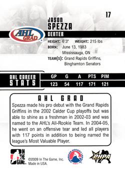 2009-10 In The Game Heroes and Prospects #17 Jason Spezza Back
