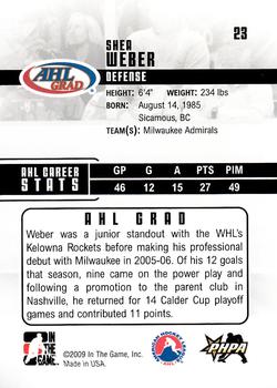 2009-10 In The Game Heroes and Prospects #23 Shea Weber Back