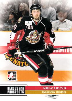 2009-10 In The Game Heroes and Prospects #25 Mattias Karlsson Front