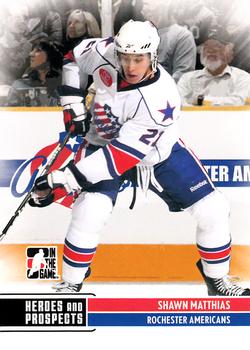 2009-10 In The Game Heroes and Prospects #29 Shawn Matthias Front