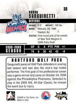 2009-10 In The Game Heroes and Prospects #30 Bobby Sanguinetti Back
