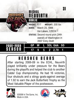 2009-10 In The Game Heroes and Prospects #31 Michal Neuvirth Back