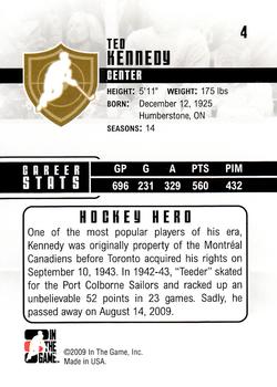 2009-10 In The Game Heroes and Prospects #4 Ted Kennedy Back