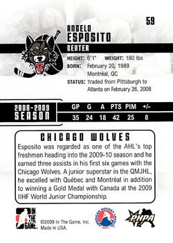 2009-10 In The Game Heroes and Prospects #59 Angelo Esposito Back