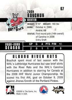 2009-10 In The Game Heroes and Prospects #67 Zach Boychuk Back