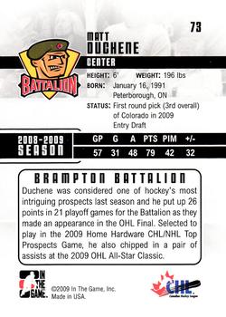 2009-10 In The Game Heroes and Prospects #73 Matt Duchene Back