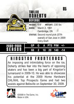 2009-10 In The Game Heroes and Prospects #85 Taylor Doherty Back