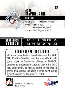 2009-10 In The Game Heroes and Prospects #86 John McFarland Back