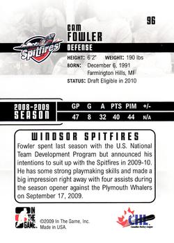 2009-10 In The Game Heroes and Prospects #96 Cam Fowler Back