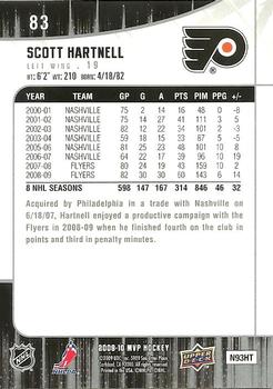 2009-10 Upper Deck MVP #83 Scott Hartnell Back