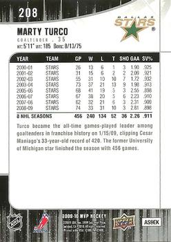 2009-10 Upper Deck MVP #208 Marty Turco Back
