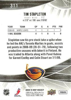 2009-10 Upper Deck MVP #311 Tim Stapleton Back