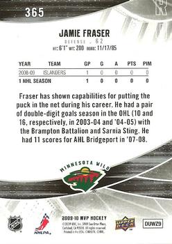 2009-10 Upper Deck MVP #365 Jamie Fraser Back