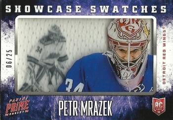2013-14 Panini Prime - Rookie Showcase Swatches #RS-PMR Petr Mrazek Front