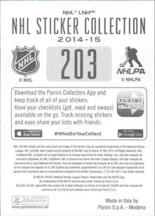 2014-15 Panini Stickers #203 Toronto Maple Leafs Logo Back