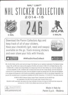 2014-15 Panini Stickers #246 Mike Smith Back
