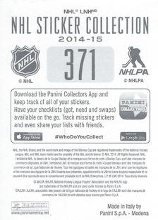 2014-15 Panini Stickers #371 San Jose Sharks Logo Back