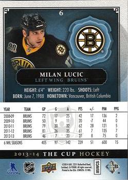 2013-14 Upper Deck The Cup #6 Milan Lucic Back