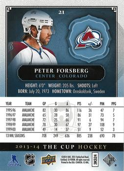 2013-14 Upper Deck The Cup #21 Peter Forsberg Back