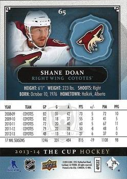 2013-14 Upper Deck The Cup #65 Shane Doan Back