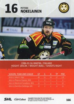 2013-14 SHL Elitset #166 Petteri Nokelainen Back