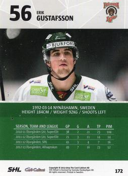 2013-14 SHL Elitset #172 Erik Gustafsson Back