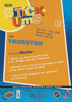 2009-10 Collector's Choice - Stick-Ums #SU25 Joe Thornton Back