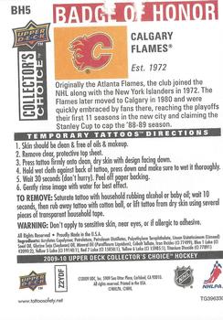 2009-10 Collector's Choice - Badge of Honor #BH5 Calgary Flames Logo Back