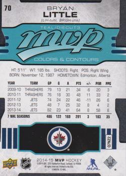 2014-15 Upper Deck MVP - Colors and Contours #70 Bryan Little Back