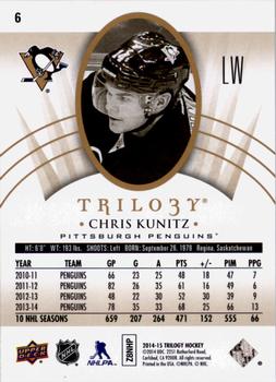 2014-15 Upper Deck Trilogy #6 Chris Kunitz Back