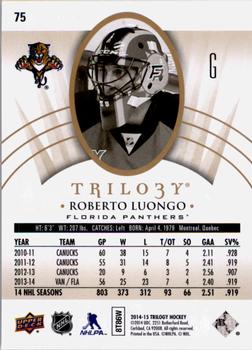 2014-15 Upper Deck Trilogy #75 Roberto Luongo Back