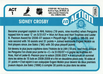 2009-10 O-Pee-Chee - In Action #ACT1 Sidney Crosby Back