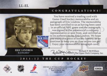 2011-12 Upper Deck The Cup - Limited Logos Autographs #LL-EL Eric Lindros Back