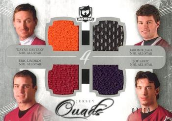 2011-12 Upper Deck The Cup - Quads Jerseys #C4-ALLSTAR Wayne Gretzky / Jaromir Jagr / Eric Lindros / Joe Sakic Front