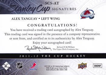 2011-12 Upper Deck The Cup - Stanley Cup Signatures #SCS-AT Alex Tanguay Back