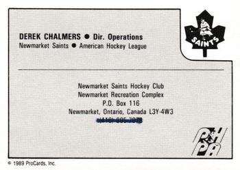 1989-90 ProCards AHL #NNO Derek Chalmers Back