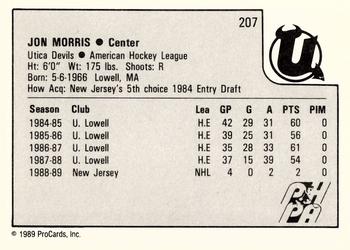 1989-90 ProCards AHL #207 Jon Morris Back