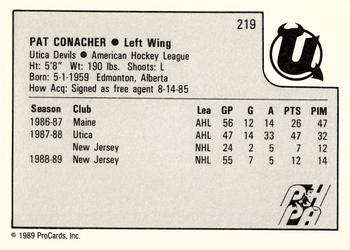 1989-90 ProCards AHL #219 Pat Conacher Back